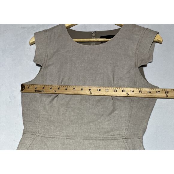 J Crew Resume Dress in Stretch Linen Blend Size 4 Natural Tan Career Work Office - Picture 6 of 12